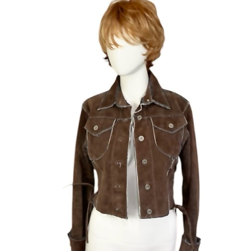 Ashley by 26 International Brown Genuine Leather Jacket Size S